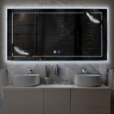 Specchio LED Rettangolare | Pulsanti touch | Funzione anti-appannamento | Luce bianca fredda - Reyze Serie Good Vibes Modello 2